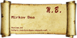 Mirkov Bea névjegykártya